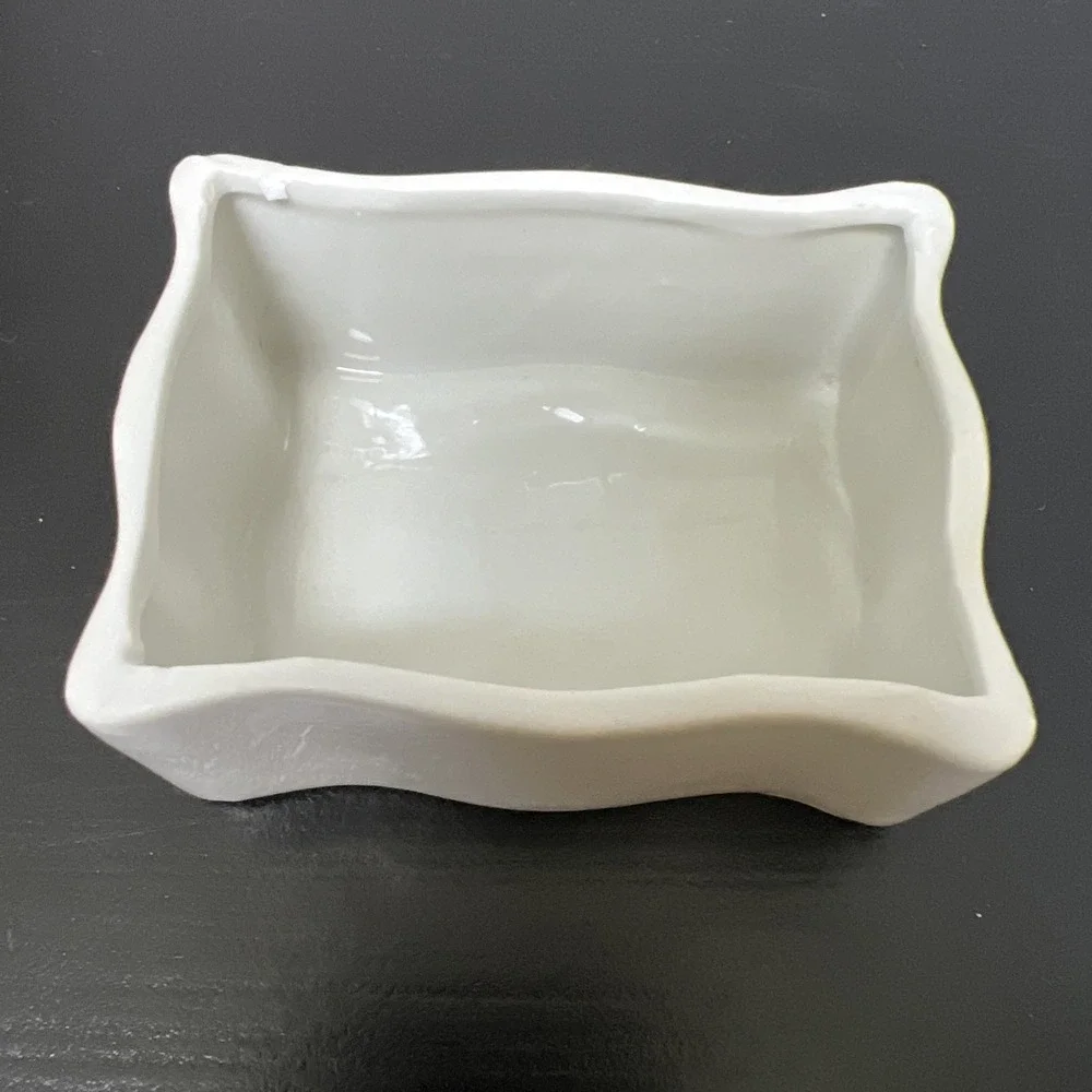 Vintage 70's Rainbow Porcelain Square Trinket Box Made in‎ Taiwan